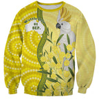 Australia Wattle Day Sweatshirt Sulphur-crested Cockatoo Aboriginal Pattern