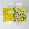 Australia Wattle Day Tablecloth Sulphur-crested Cockatoo Aboriginal Pattern