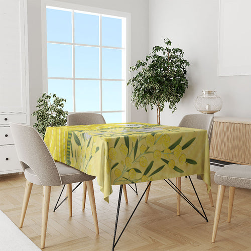 Australia Wattle Day Tablecloth Sulphur-crested Cockatoo Aboriginal Pattern