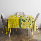 Australia Wattle Day Tablecloth Sulphur-crested Cockatoo Aboriginal Pattern