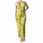 Australia Wattle Day Tank Maxi Dress Sulphur-crested Cockatoo Aboriginal Pattern