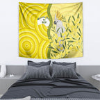 Australia Wattle Day Tapestry Sulphur-crested Cockatoo Aboriginal Pattern
