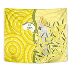 Australia Wattle Day Tapestry Sulphur-crested Cockatoo Aboriginal Pattern