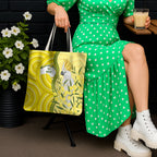 Australia Wattle Day Tote Bag Sulphur-crested Cockatoo Aboriginal Pattern
