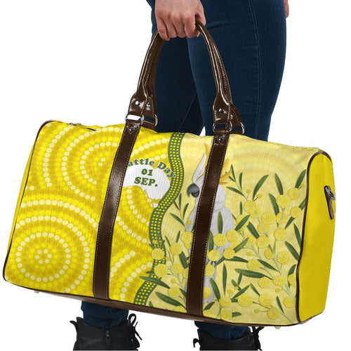Australia Wattle Day Travel Bag Sulphur-crested Cockatoo Aboriginal Pattern