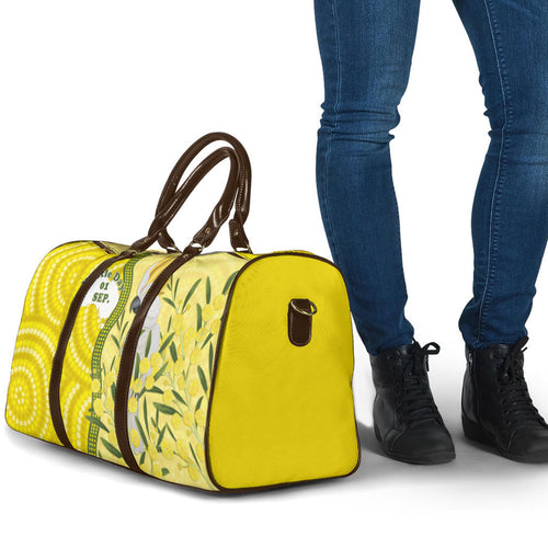 Australia Wattle Day Travel Bag Sulphur-crested Cockatoo Aboriginal Pattern