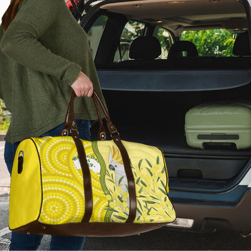 Australia Wattle Day Travel Bag Sulphur-crested Cockatoo Aboriginal Pattern