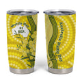 Australia Wattle Day Tumbler Cup Sulphur-crested Cockatoo Aboriginal Pattern