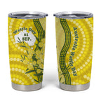 Australia Wattle Day Tumbler Cup Sulphur-crested Cockatoo Aboriginal Pattern