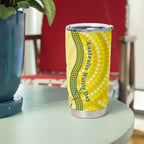 Australia Wattle Day Tumbler Cup Sulphur-crested Cockatoo Aboriginal Pattern