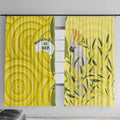 Australia Wattle Day Window Curtain Sulphur-crested Cockatoo Aboriginal Pattern