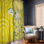 Australia Wattle Day Window Curtain Sulphur-crested Cockatoo Aboriginal Pattern