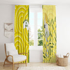 Australia Wattle Day Window Curtain Sulphur-crested Cockatoo Aboriginal Pattern