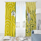 Australia Wattle Day Window Curtain Sulphur-crested Cockatoo Aboriginal Pattern