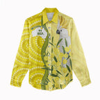Australia Wattle Day Women Casual Shirt Sulphur-crested Cockatoo Aboriginal Pattern