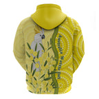 Australia Wattle Day Zip Hoodie Sulphur-crested Cockatoo Aboriginal Pattern