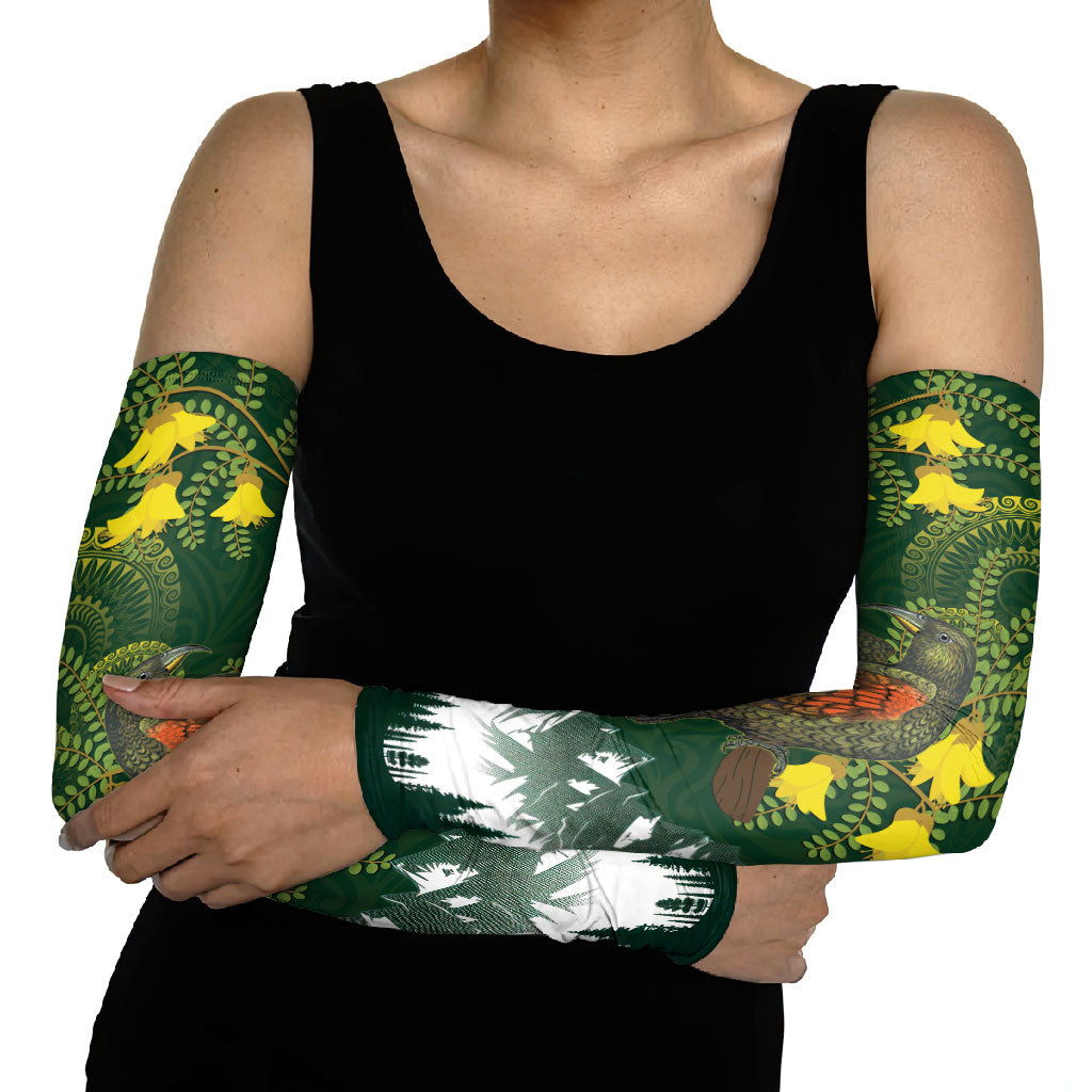 Kea Bird Kowhai New Zealand Arm Sleeves Mountain Landscape Maori Art