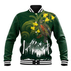 Kea Bird Kowhai New Zealand Baseball Jacket Mountain Landscape Maori Art