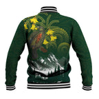 Kea Bird Kowhai New Zealand Baseball Jacket Mountain Landscape Maori Art