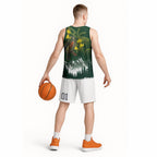 Kea Bird Kowhai New Zealand Basketball Jersey Mountain Landscape Maori Art