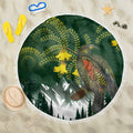 Kea Bird Kowhai New Zealand Beach Blanket Mountain Landscape Maori Art