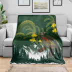 Kea Bird Kowhai New Zealand Blanket Mountain Landscape Maori Art