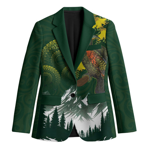 Kea Bird Kowhai New Zealand Blazer Mountain Landscape Maori Art
