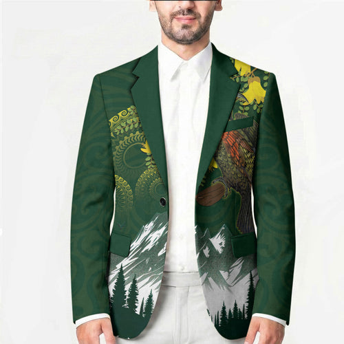 Kea Bird Kowhai New Zealand Blazer Mountain Landscape Maori Art
