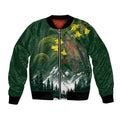Kea Bird Kowhai New Zealand Bomber Jacket Mountain Landscape Maori Art