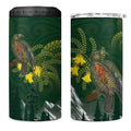 Kea Bird Kowhai New Zealand 4 in 1 Can Cooler Tumbler Mountain Landscape Maori Art