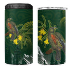 Kea Bird Kowhai New Zealand 4 in 1 Can Cooler Tumbler Mountain Landscape Maori Art