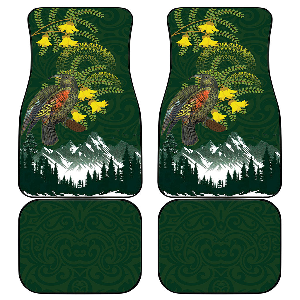 Kea Bird Kowhai New Zealand Car Mats Mountain Landscape Maori Art