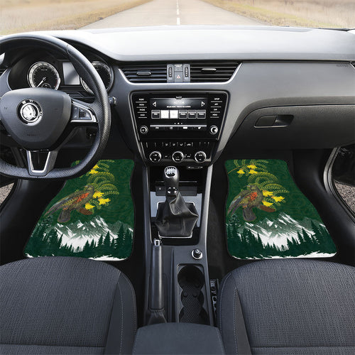 Kea Bird Kowhai New Zealand Car Mats Mountain Landscape Maori Art