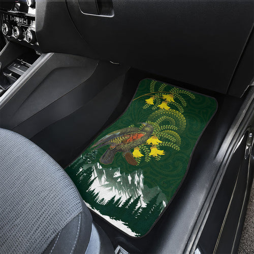 Kea Bird Kowhai New Zealand Car Mats Mountain Landscape Maori Art