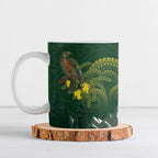 Kea Bird Kowhai New Zealand Ceramic Mug Mountain Landscape Maori Art