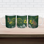Kea Bird Kowhai New Zealand Ceramic Mug Mountain Landscape Maori Art