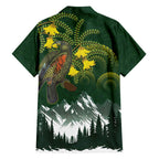 Kea Bird Kowhai New Zealand Family Matching Off Shoulder Maxi Dress and Hawaiian Shirt Mountain Landscape Maori Art