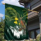 Kea Bird Kowhai New Zealand Garden Flag Mountain Landscape Maori Art