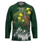 Kea Bird Kowhai New Zealand Hockey Jersey Mountain Landscape Maori Art
