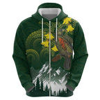 Kea Bird Kowhai New Zealand Hoodie Mountain Landscape Maori Art