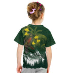 Kea Bird Kowhai New Zealand Kid T Shirt Mountain Landscape Maori Art