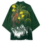 Kea Bird Kowhai New Zealand Kimono Mountain Landscape Maori Art