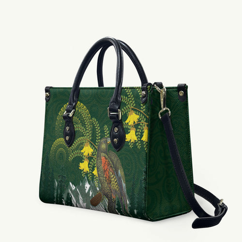 Kea Bird Kowhai New Zealand Leather Bag Mountain Landscape Maori Art
