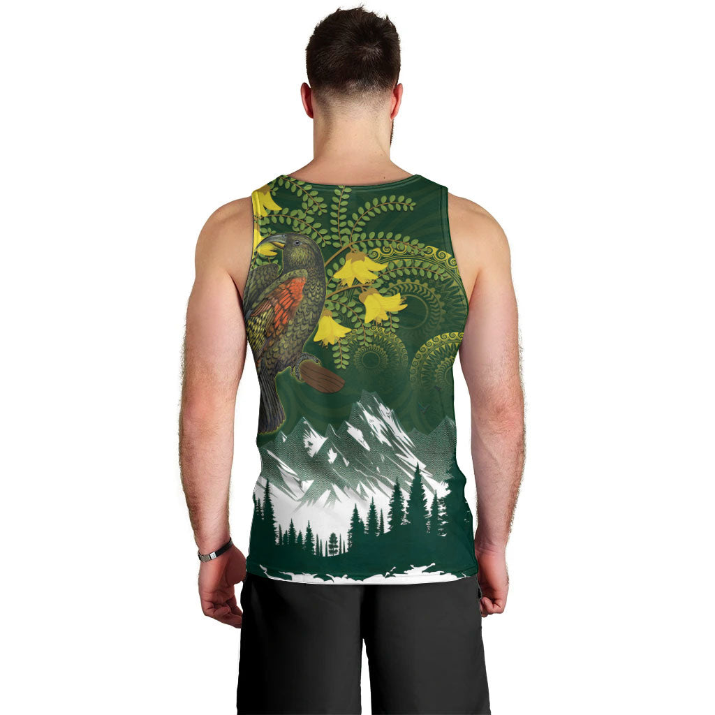 Kea Bird Kowhai New Zealand Men Tank Top Mountain Landscape Maori Art