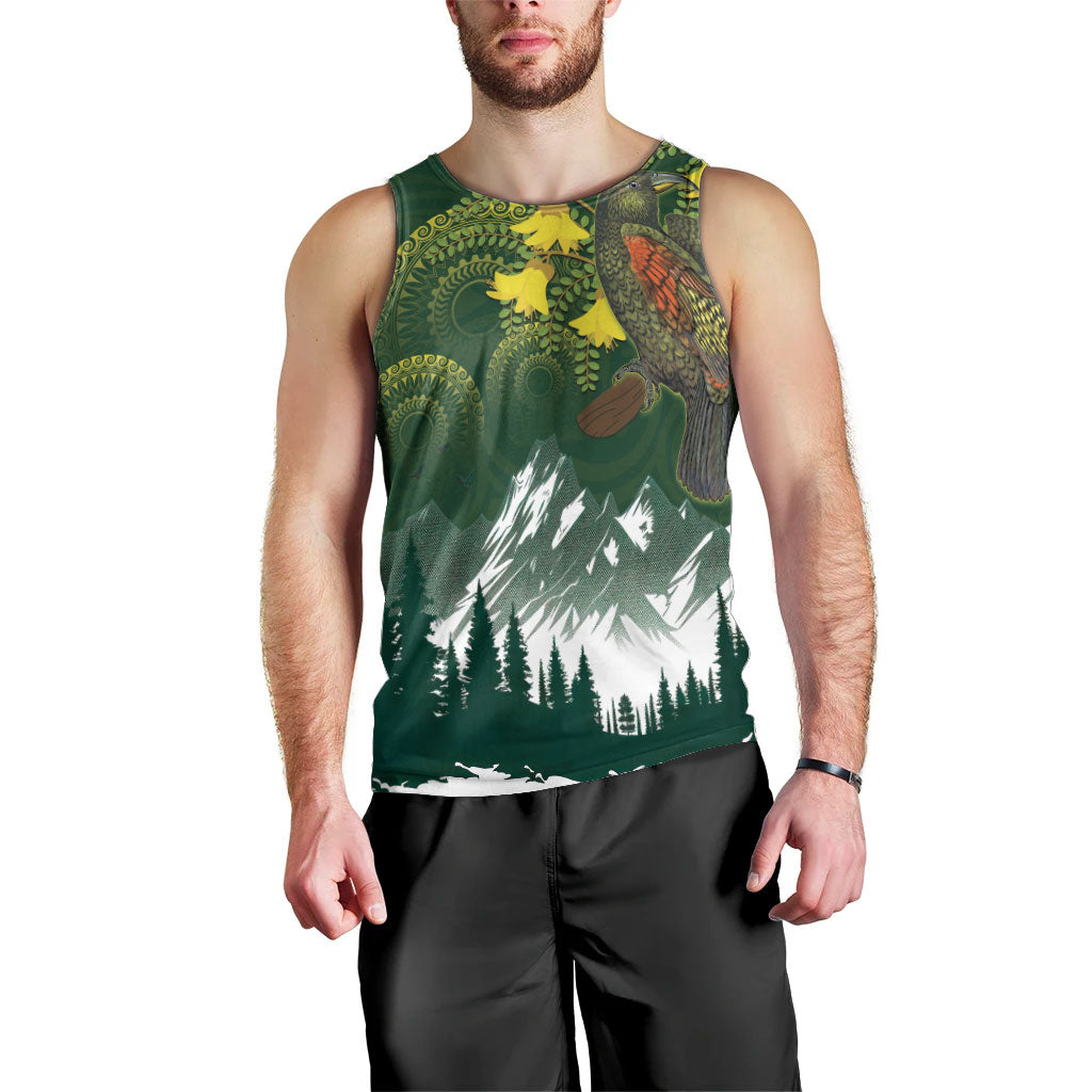 Kea Bird Kowhai New Zealand Men Tank Top Mountain Landscape Maori Art