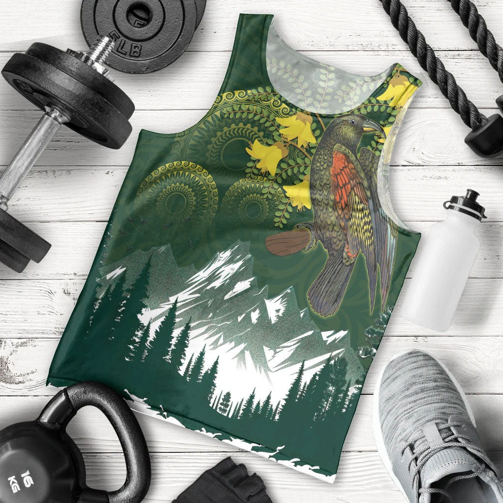 Kea Bird Kowhai New Zealand Men Tank Top Mountain Landscape Maori Art