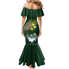 Kea Bird Kowhai New Zealand Mermaid Dress Mountain Landscape Maori Art