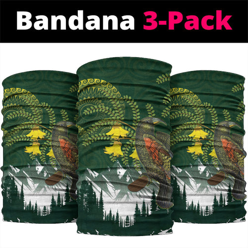 Kea Bird Kowhai New Zealand Neck Gaiter Mountain Landscape Maori Art