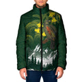 Kea Bird Kowhai New Zealand Padded Jacket Mountain Landscape Maori Art