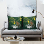 Kea Bird Kowhai New Zealand Pillow Cover Mountain Landscape Maori Art